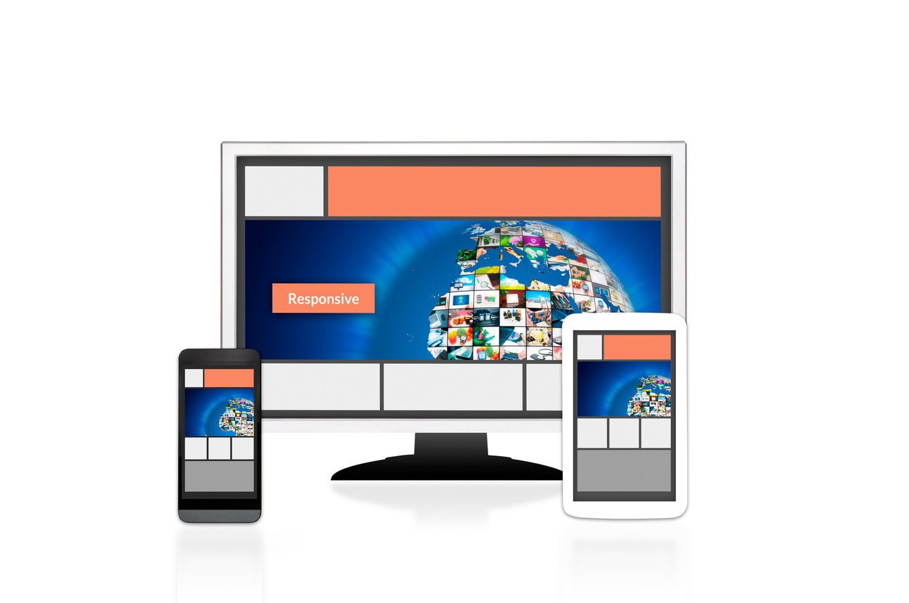 Responsive web design layout on different devices.